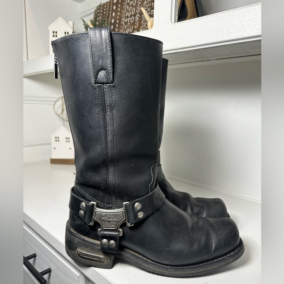 **SOLD**Milwaukee Leather Men’s Black Harness Boots 10.5 Moto Biker Western - Picture 5 of 9